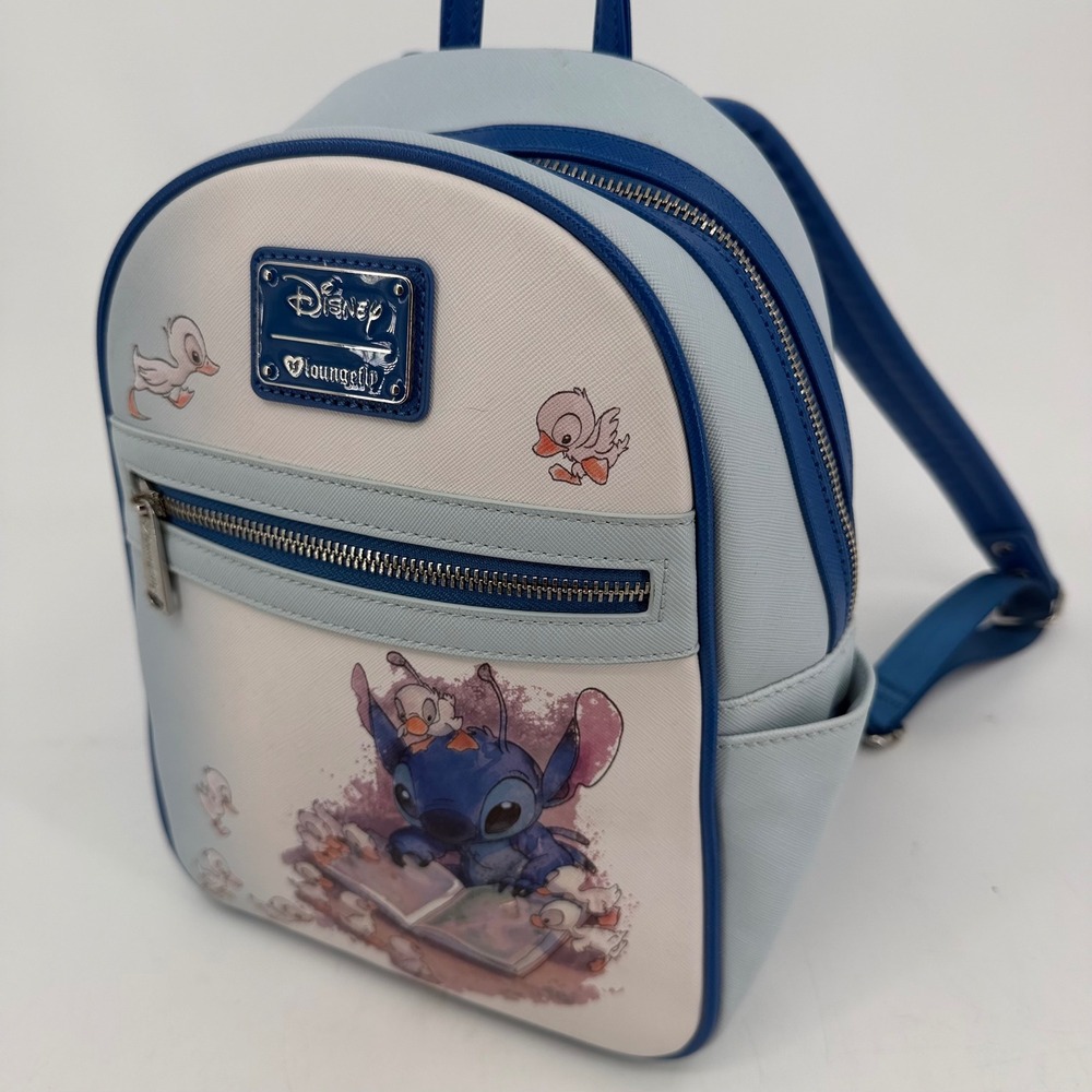 Loungefly Disney Stitch and Ducklings Blue Mini Backpack WDBK1545